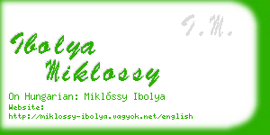 ibolya miklossy business card
