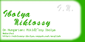 ibolya miklossy business card